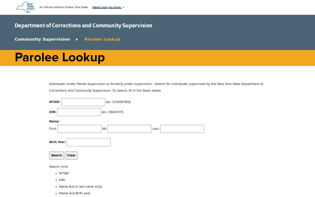 Rensselaer County arrest history follow-up in DOCCS Parolee Lookup